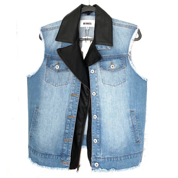 NEW BB Dakota Rebel Rebel Denim Vest - Picture 4 of 8